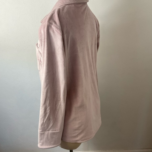 SOFT Surroundings The Old Softy Plush Velour Button Down Shirt Shacket Sz PS - Picture 4 of 6
